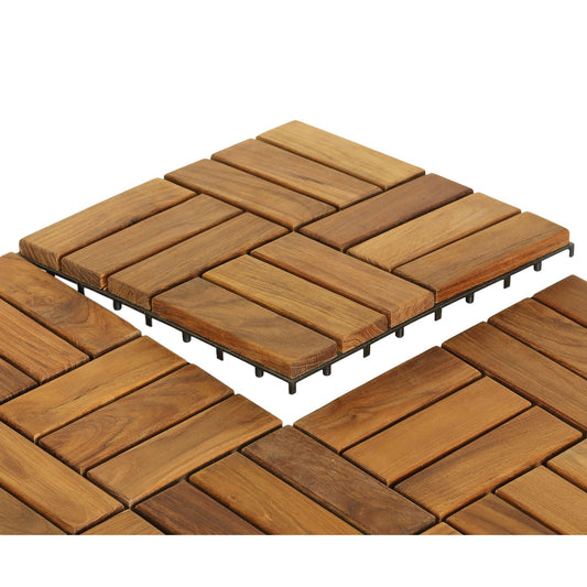 Bare Decor EZ-Floor in Solid Teak Wood, 1 TILE ONLY, Parquet
