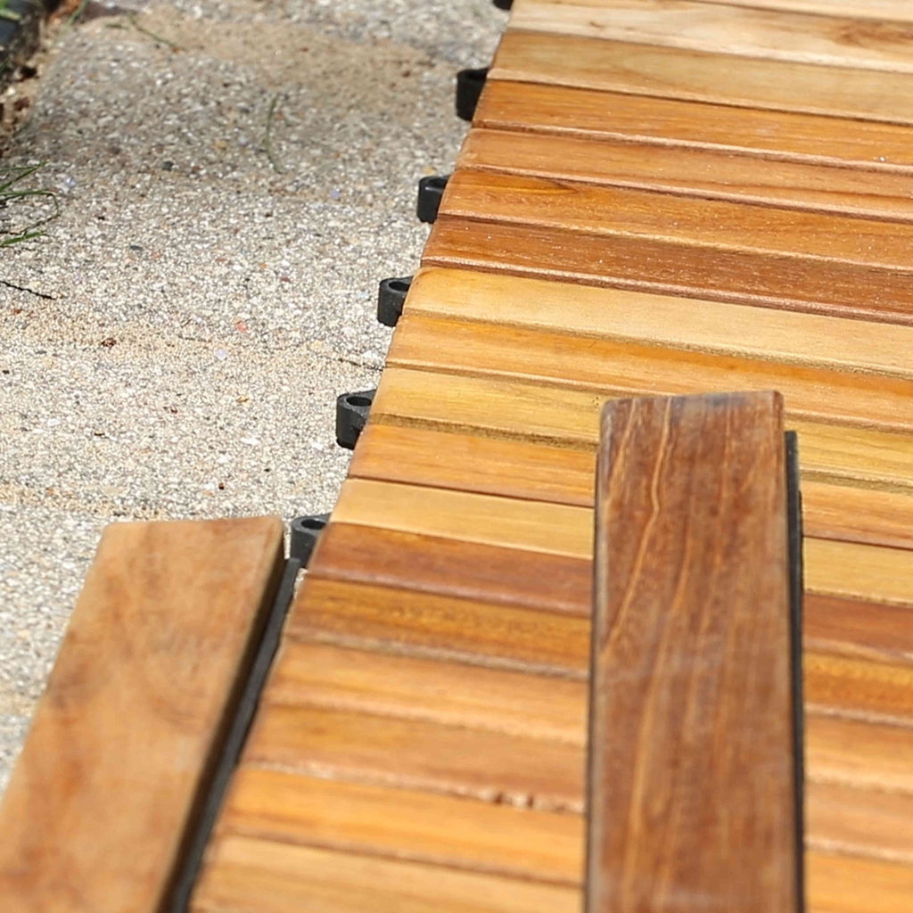 Bare Decor EZ-Floor End Pin-Side Trim Piece for Flooring in Solid Teak Wood (Set of 8)