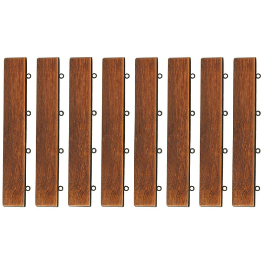 Bare Decor EZ-Floor Loop Ends Side Trim Piece for Flooring in Solid Teak Wood, (Set of 8)
