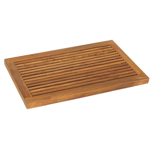 Bare Decor Dasha Spa Bath or Door Mat in Solid Teak Wood Oiled Finish, Large: 31.5" x 17.75"