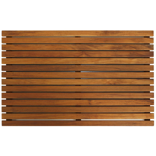 Bare Decor Zen Shower, Spa, Door Mat in Solid Teak Wood and Oiled Finish, Large: 31.5" x 19.5"