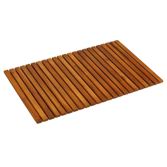 Bare Decor Nori Shower, Spa, Door Mat in Solid Teak Wood and Oiled Finish, Large: 31.5" x 19.5"