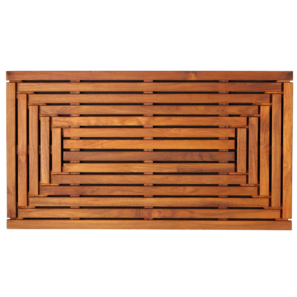 Bare Decor Giza Shower, Spa, Door Mat in Solid Teak Wood and Oiled Finish 35.5" x 19.75"