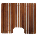 Bare Decor Peter Genuine Solid Teak Wood Toilet Mat, 20x18