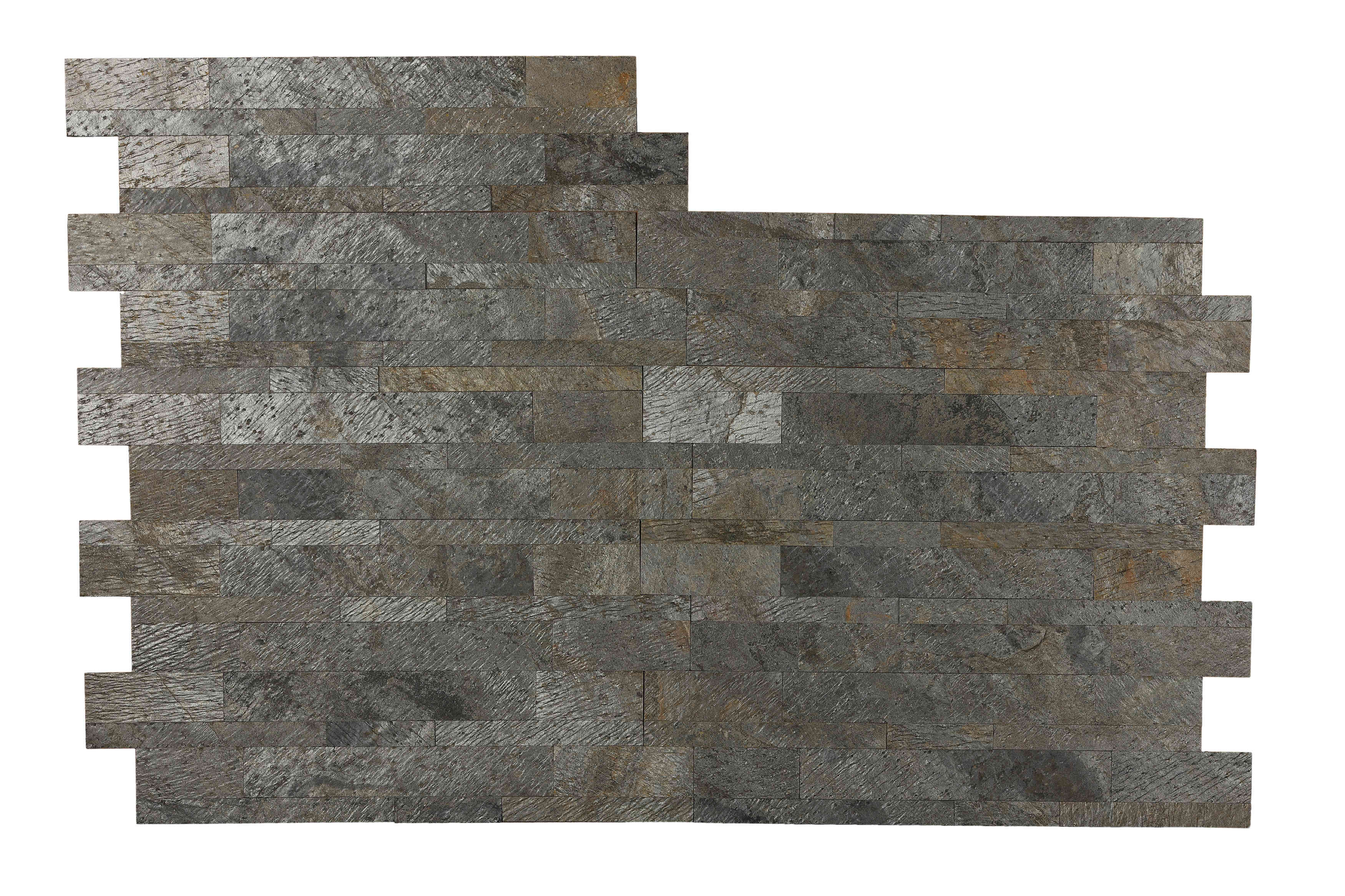 Bare Decor FlexRock Emerald Pearl Grey Peel and Stick Tile in Real Quartzite Stone, 9 Sq Ft