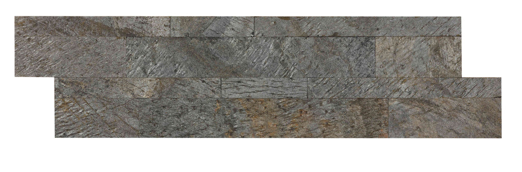Bare Decor FlexRock Emerald Pearl Grey Peel and Stick Tile in Real Quartzite Stone, 9 Sq Ft