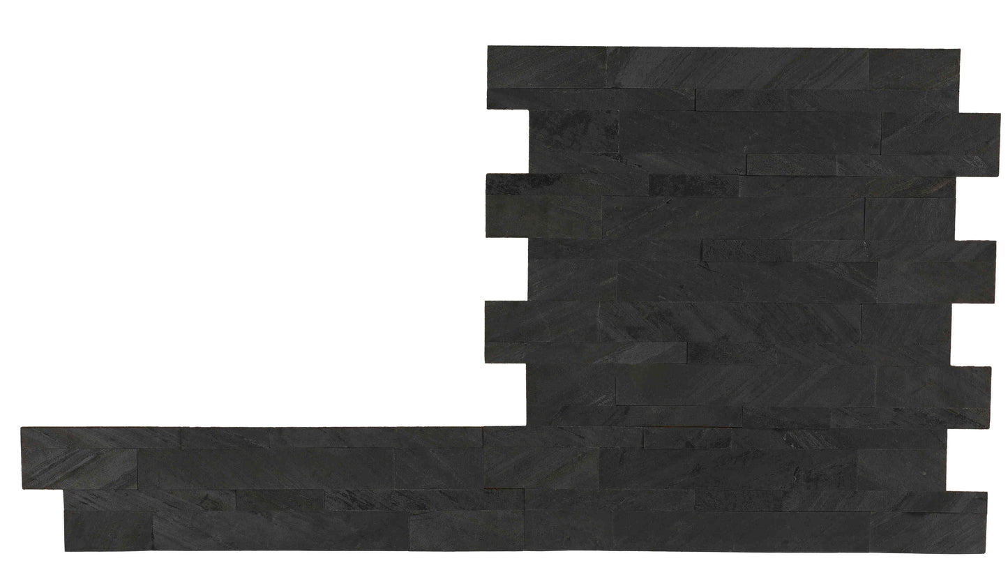 Bare Decor FlexRock Flat Grey Peel and Stick Tile in Real Slate Stone, 9 Sq Ft