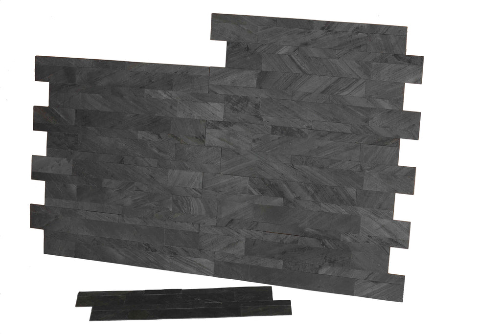 Bare Decor FlexRock Flat Grey Peel and Stick Tile in Real Slate Stone, 9 Sq Ft