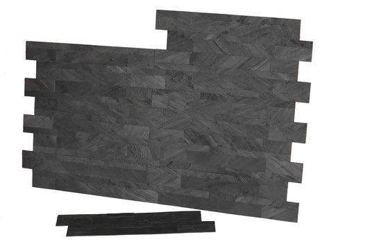 Bare Decor FlexRock Flat Grey Peel and Stick Tile in Real Slate Stone, 9 Sq Ft