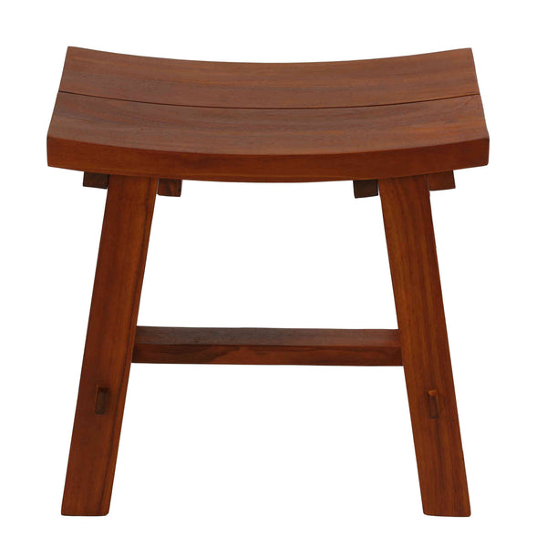 Bare Decor Dorsey Accent Stool with Curved Seat, Teak