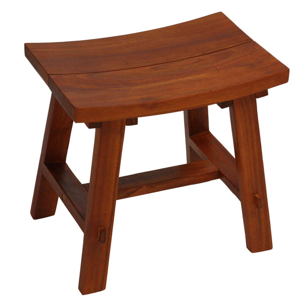 Bare Decor Dorsey Accent Stool with Curved Seat, Teak
