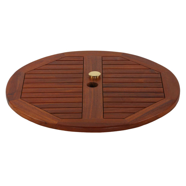 Bare Decor Indoor/Outdoor Solid Teak Wood Spinning Lazy Susan, Extra Large 32" Round