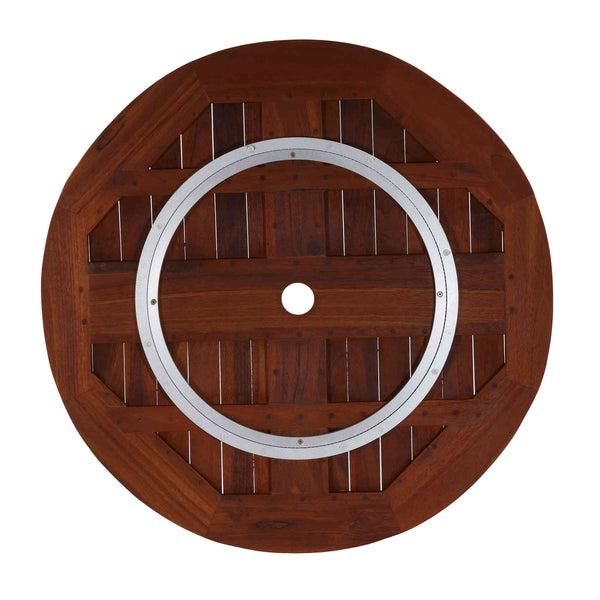 Bare Decor Indoor/Outdoor Solid Teak Wood Spinning Lazy Susan, Extra Large 32" Round