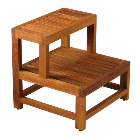 Bare Decor Biggie 2 Tier End Table in Solid Teak Wood