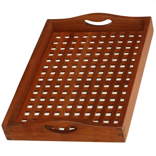 Bare Decor Teak Onsen Spa Tray solid Teak Wood, Natural Finish