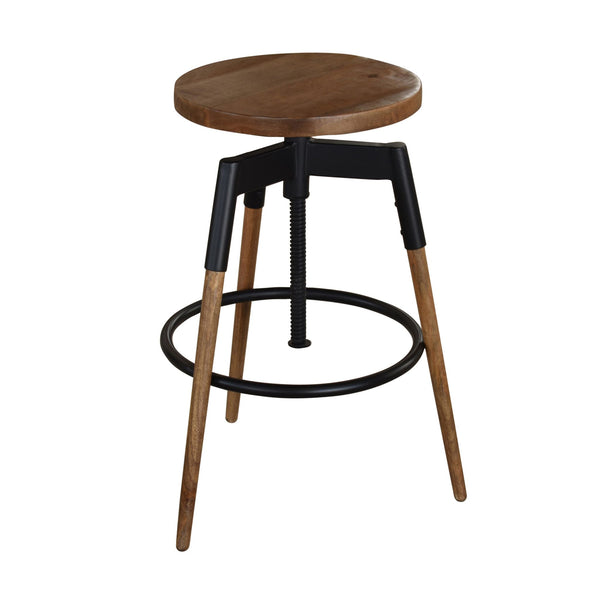 Bare Decor Cardinal Solid Wood Adjustable Swivel Bar Stool, 25 to 30 inches