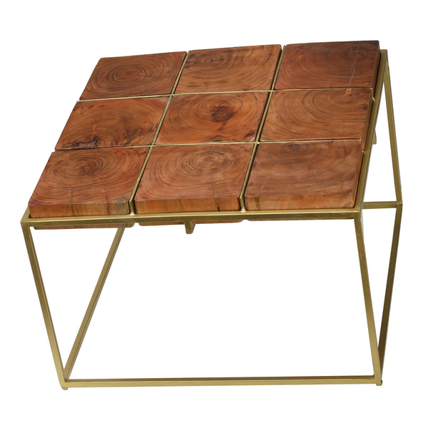 Bare Decor Cheyenne Metal and Wood Coffee Table