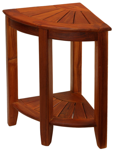 Bare Decor Elana Tall Corner Spa Shower Stool in Solid Teak Wood