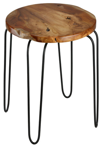 Bare Decor Lacie Accent End Table with round Solid Teak Root Top
