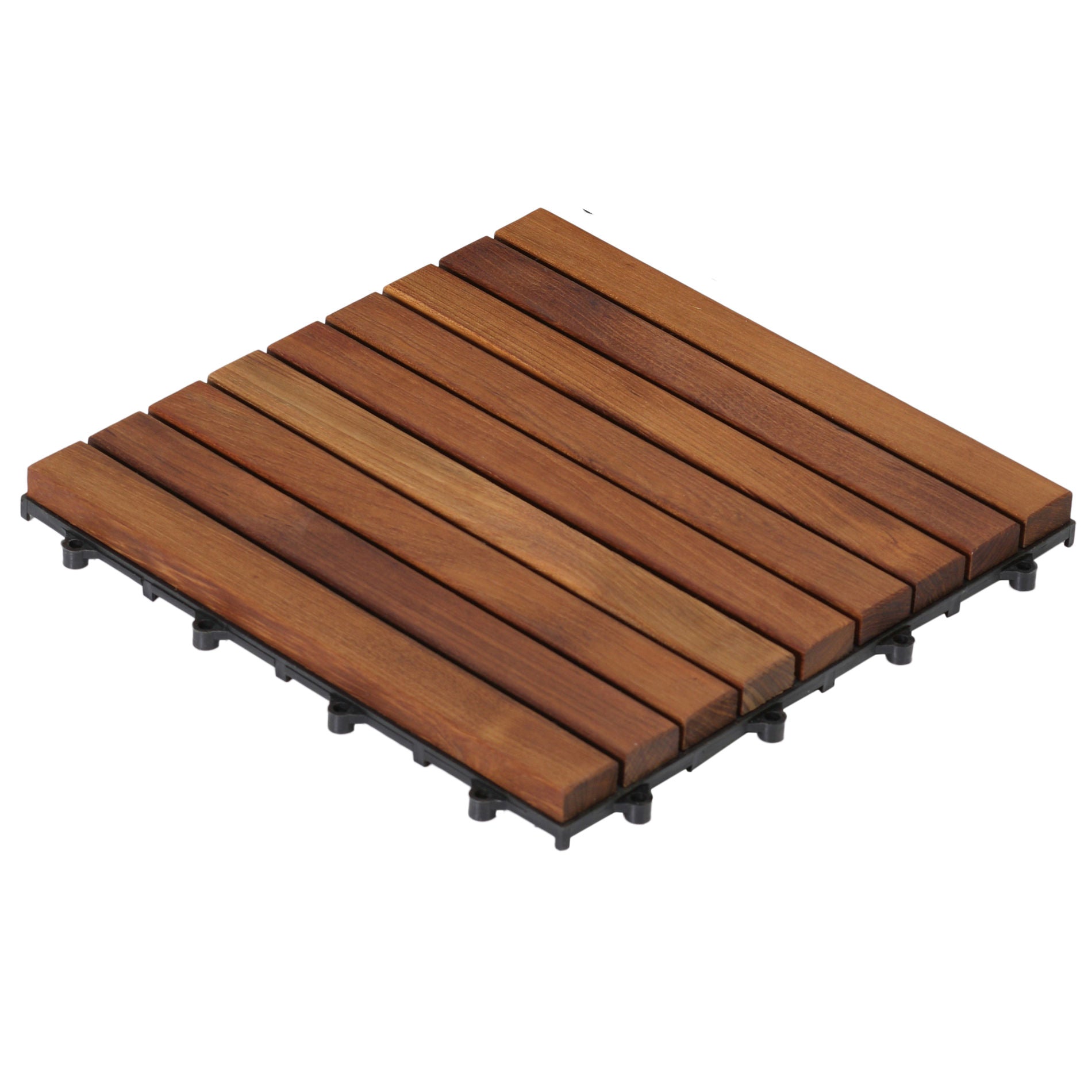 Bare Decor EZ-Floor in Solid Teak Wood, 1 TILE ONLY, Long Slat Bare Decor EZ-Floor in Solid Teak Wood, 1 TILE ONLY, Long Slat