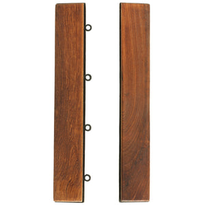 Bare Decor EZ-Floor End Trim Piece Interlocking Flooring in Solid Teak Wood (Set of 2)