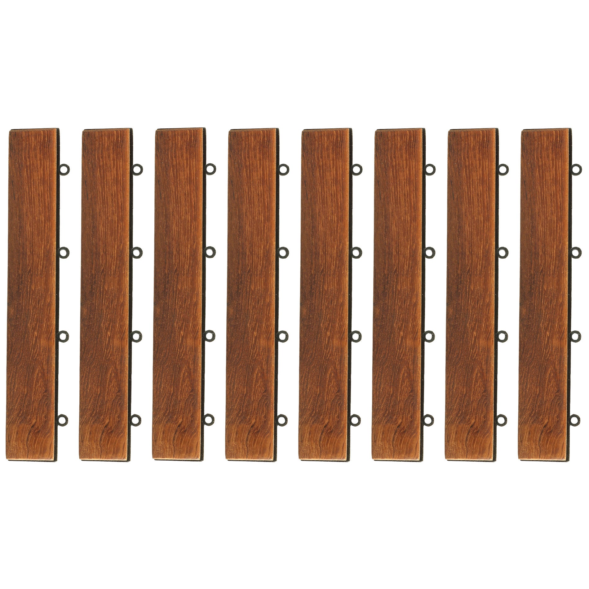 Bare Decor EZ listones de madera de teca maciza, encastrables, con anillos  laterales, para piso, 8 unidades, acabado aceitado