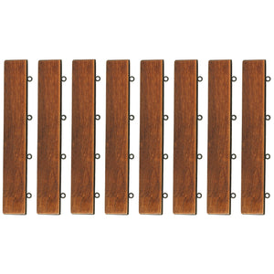 Bare Decor EZ-Floor Loop Ends Side Trim Piece for Flooring in Solid Teak Wood, (Set of 8)
