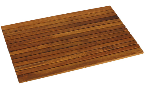 Bare Decor Cosi String Spa Shower Mat in Solid Teak Wood Oiled Finish, Large: 31.5" x 20"