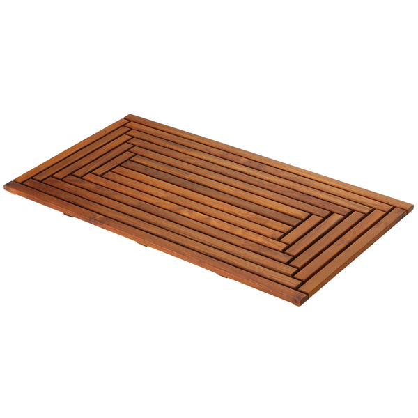 Bare Decor Giza Shower, Spa, Door Mat in Solid Teak Wood and Oiled Finish 35.5" x 19.75"