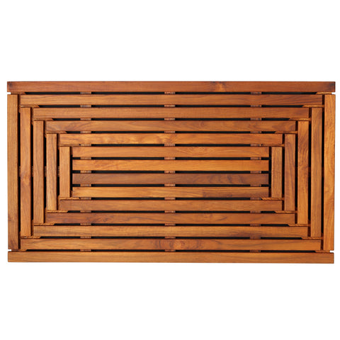 Bare Decor Giza Shower, Spa, Door Mat in Solid Teak Wood and Oiled Finish 35.5" x 19.75"